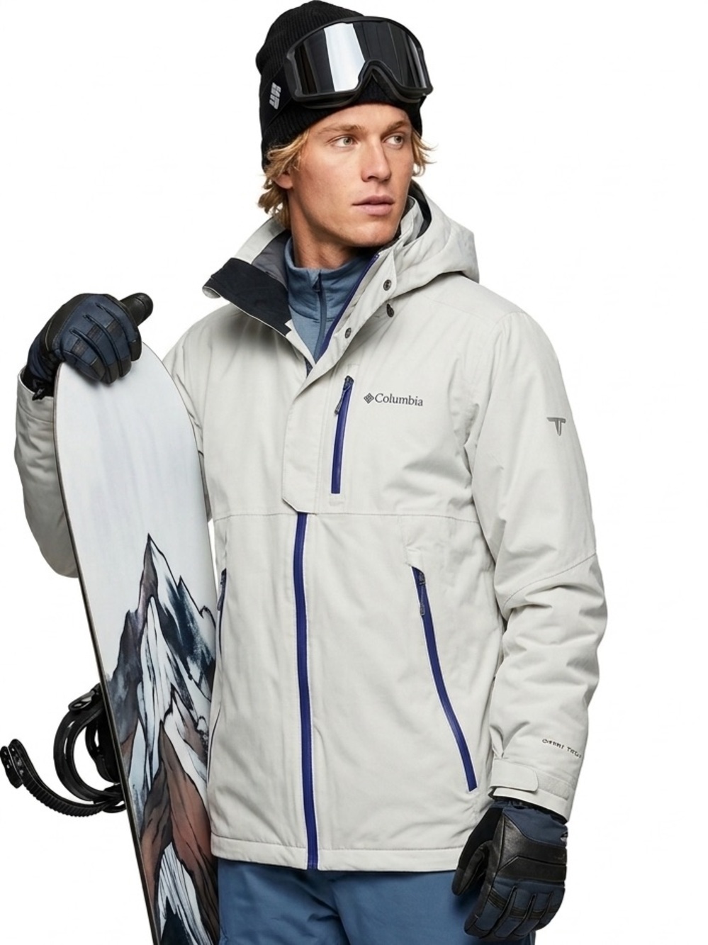 Columbia Titanium Gray Shreddin Shell Jacket Cyberstretch Offset Zip Large
